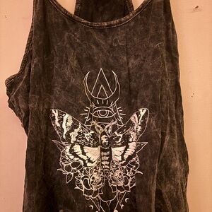Graphic Tank Top with Butterfly Design